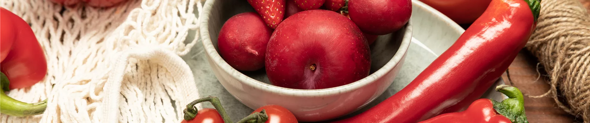 Rotes Obst und Gemüse Rotes Obst und Gemüse